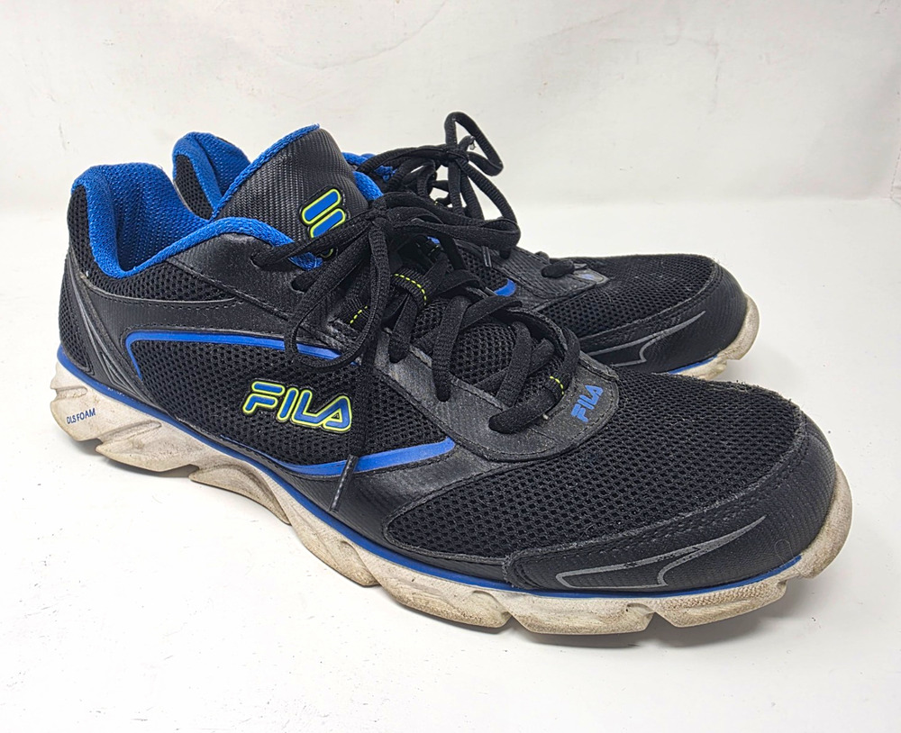FILA Men’s Low Top Lace-Up Athletic Sneakers Black/Blue Style Code 1HR18039-984